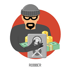 Image showing Robber Icon with Safe