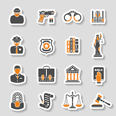 Image showing Crime and Punishment Icons Sticker Set