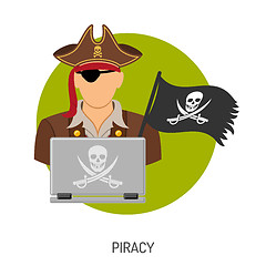 Image showing Piracy Concept with Pirate Icon