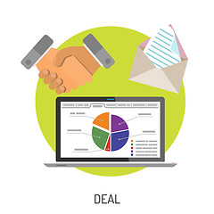 Image showing Business and Deal Flat Icons