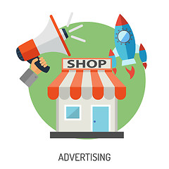 Image showing Internet Shopping and Marketing Flat Icon Set