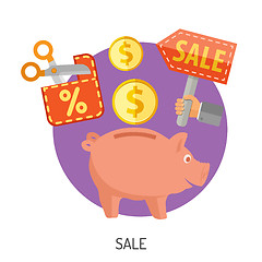 Image showing Internet Shopping and Sale Flat Icons