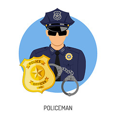 Image showing Policeman Icon with Badge
