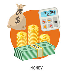 Image showing Money and Finance Flat Icons