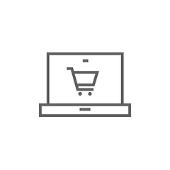 Image showing Online shopping line icon.