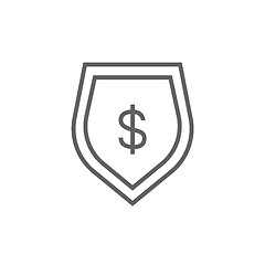 Image showing Shield with dollar symbol line icon.