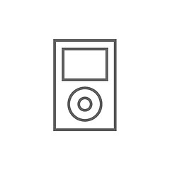 Image showing MP3 player line icon.