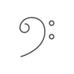 Image showing Bass clef line icon.