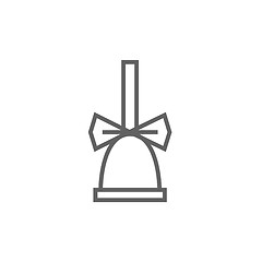 Image showing School bell with ribbon line icon.
