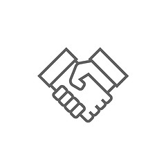 Image showing Handshake and successful real estate transaction line icon.