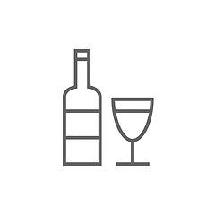 Image showing Bottle of wine line icon.