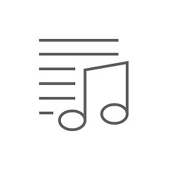 Image showing Musical note line icon.