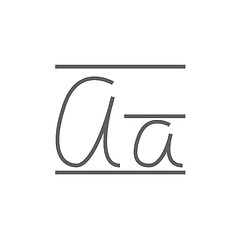 Image showing Cursive letter a line icon.