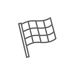 Image showing Checkered flag line icon.