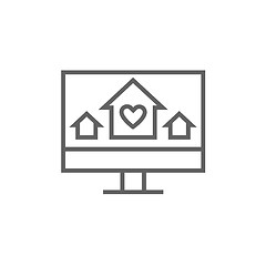 Image showing Smart house technology line icon.