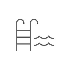 Image showing Swimming pool with ladder line icon.