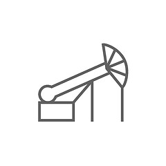 Image showing Pump jack oil crane line icon.