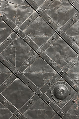 Image showing Detail of iron medieval gate