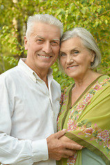 Image showing mature couple   in summer park