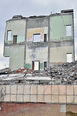 Image showing Pieces of Metal and Stone are Crumbling from Demolished Building Floors