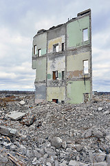 Image showing Pieces of Metal and Stone are Crumbling from Demolished Building Floors