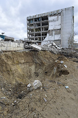 Image showing Pieces of Metal and Stone are Crumbling from Demolished Building Floors