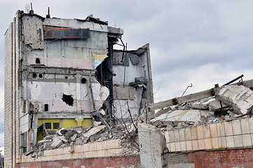 Image showing Pieces of Metal and Stone are Crumbling from Demolished Building Floors