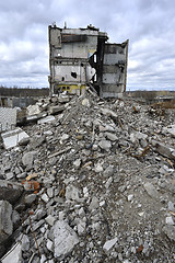 Image showing Pieces of Metal and Stone are Crumbling from Demolished Building Floors