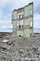 Image showing Pieces of Metal and Stone are Crumbling from Demolished Building Floors