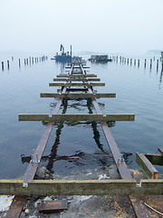 Image showing building a new pier on the water