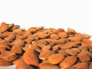 Image showing Almonds dried fruit with copy space