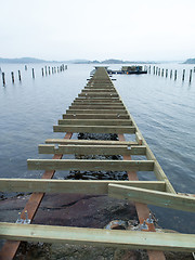 Image showing building a new pier on the water