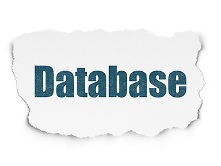 Image showing Database concept: Database on Torn Paper background