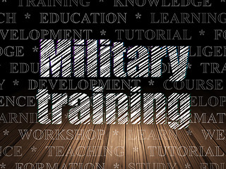 Image showing Learning concept: Military Training in grunge dark room