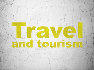 Image showing Vacation concept: Travel And Tourism on wall background