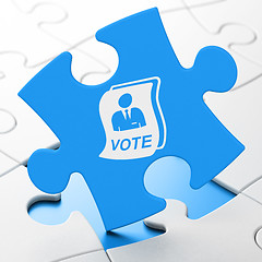 Image showing Political concept: Ballot on puzzle background