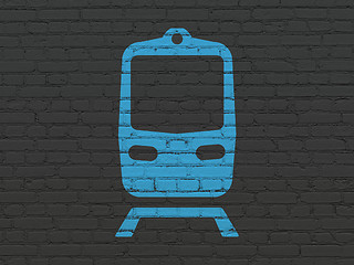 Image showing Travel concept: Train on wall background