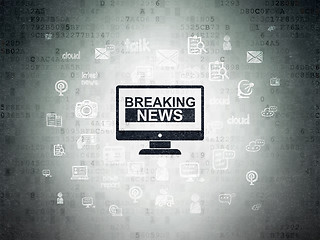 Image showing News concept: Breaking News On Screen on Digital Paper background