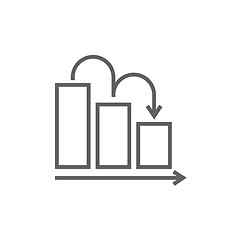 Image showing Bar chart down line icon.