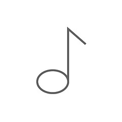 Image showing Music note line icon.