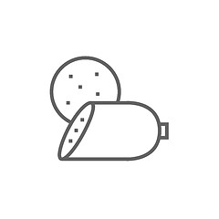 Image showing Sliced wurst line icon.