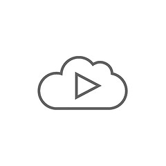 Image showing Cloud with play button line icon