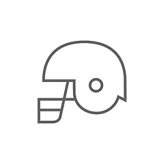 Image showing Hockey helmet line icon.