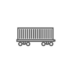 Image showing Cargo wagon line icon.