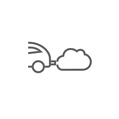 Image showing Car spewing polluting exhaust line icon.