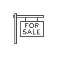 Image showing For sale placard line icon.