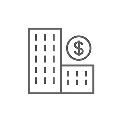 Image showing Condominium with dollar symbol line icon.