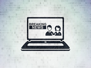 Image showing News concept: Breaking News On Laptop on Digital Paper background