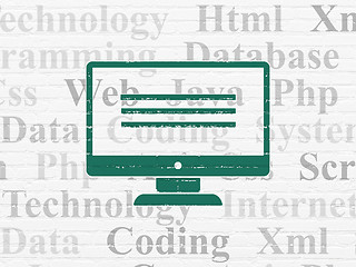 Image showing Programming concept: Monitor on wall background
