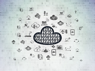 Image showing Cloud technology concept: Cloud With Code on Digital Paper background